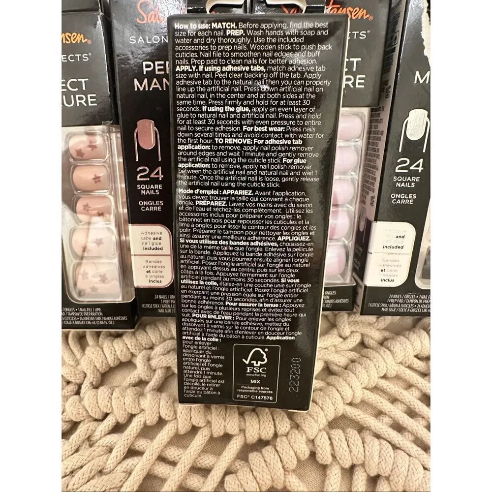 Sally Hansen Multi Patterns and French Tip Square Shape Nails New